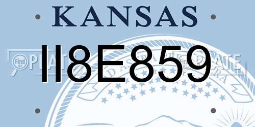 II8E859 Kansas License Plate