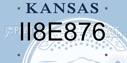 II8E876 Kansas License Plate