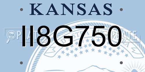 II8G750 Kansas License Plate