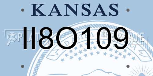 II8O109 Kansas License Plate