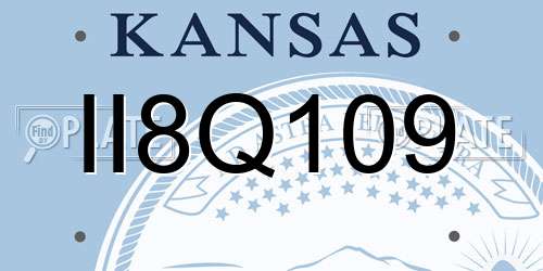 II8Q109 Kansas License Plate