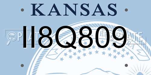 II8Q809 Kansas License Plate