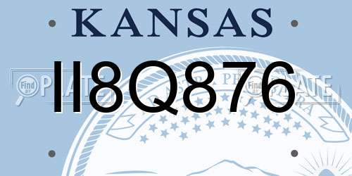 II8Q876 Kansas License Plate