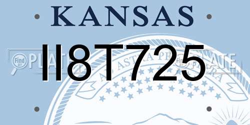 II8T725 Kansas License Plate
