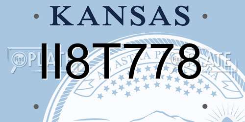 II8T778 Kansas License Plate