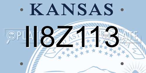 II8Z113 Kansas License Plate