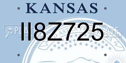 II8Z725 Kansas License Plate
