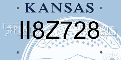 II8Z728 Kansas License Plate