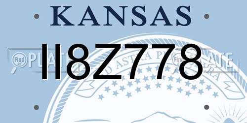 II8Z778 Kansas License Plate