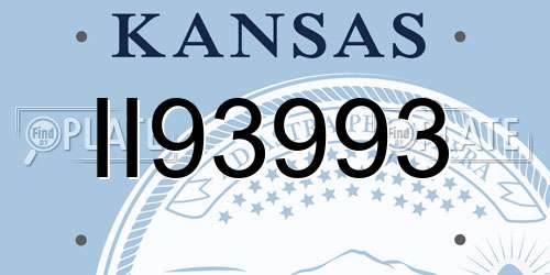 II93993 Kansas License Plate
