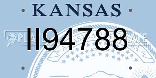II94788 Kansas License Plate
