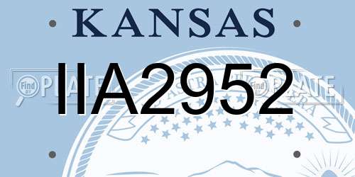 IIA2952 Kansas License Plate