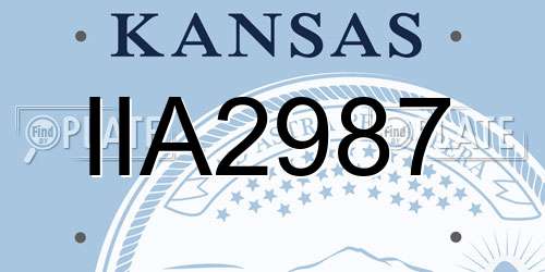 IIA2987 Kansas License Plate