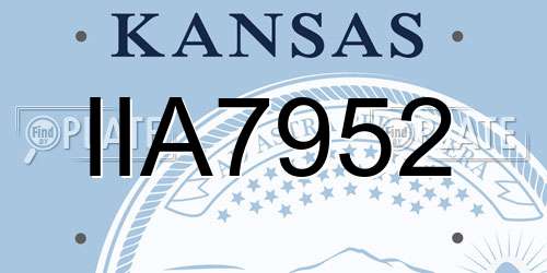 IIA7952 Kansas License Plate