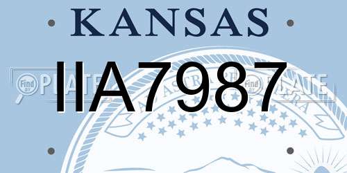 IIA7987 Kansas License Plate