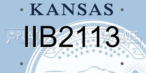 IIB2113 Kansas License Plate
