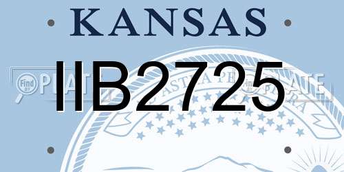 IIB2725 Kansas License Plate