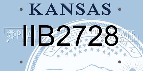 IIB2728 Kansas License Plate