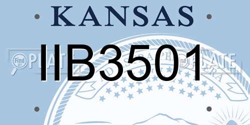 IIB3501 Kansas License Plate