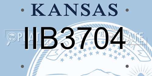 IIB3704 Kansas License Plate