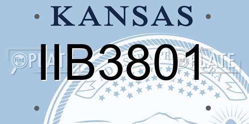 IIB3801 Kansas License Plate