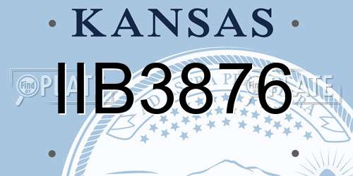 IIB3876 Kansas License Plate