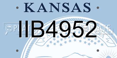 IIB4952 Kansas License Plate