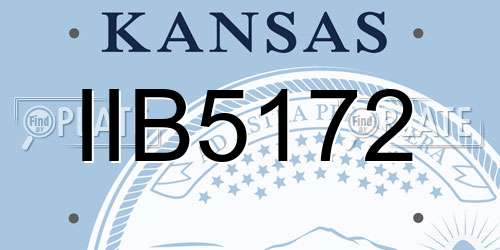 IIB5172 Kansas License Plate