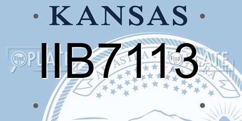 IIB7113 Kansas License Plate