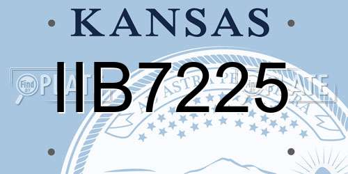 IIB7225 Kansas License Plate