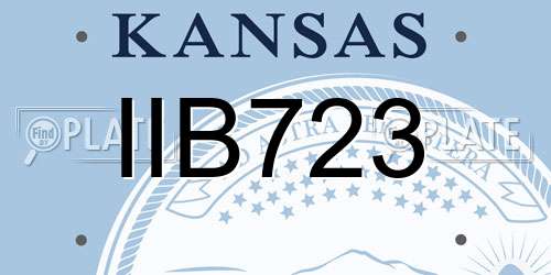 IIB723 Kansas License Plate
