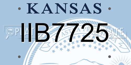 IIB7725 Kansas License Plate