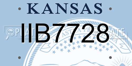 IIB7728 Kansas License Plate