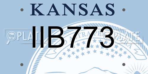 IIB773 Kansas License Plate