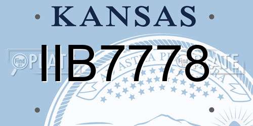 IIB7778 Kansas License Plate