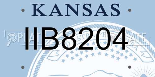 IIB8204 Kansas License Plate