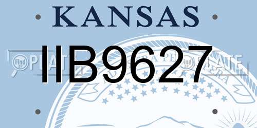 IIB9627 Kansas License Plate