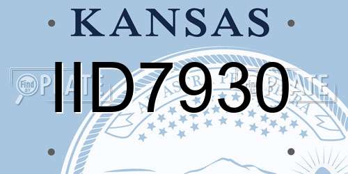 IID7930 Kansas License Plate