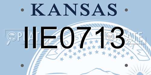 IIE0713 Kansas License Plate