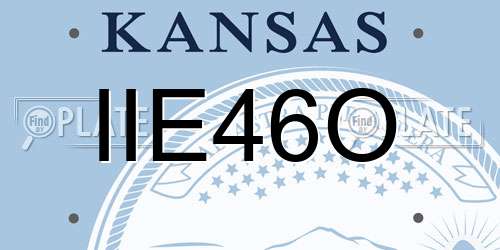 IIE46O Kansas License Plate