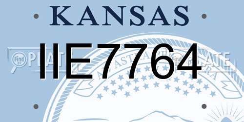 IIE7764 Kansas License Plate