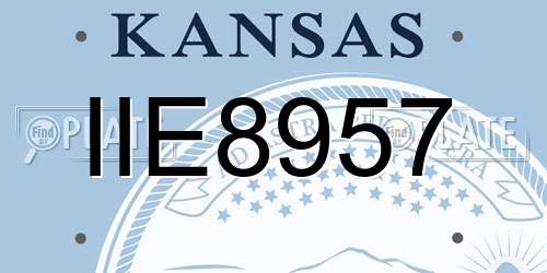 IIE8957 Kansas License Plate