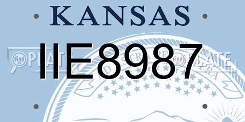 IIE8987 Kansas License Plate