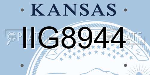 IIG8944 Kansas License Plate