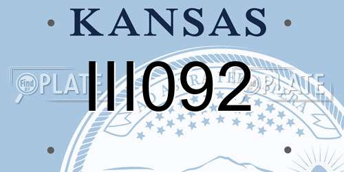 III092 Kansas License Plate