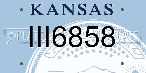 III6858 Kansas License Plate