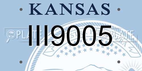 III9005 Kansas License Plate