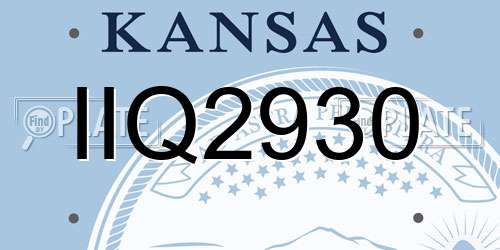 IIQ2930 Kansas License Plate