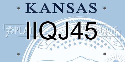 IIQJ45 Kansas License Plate