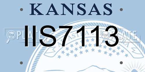 IIS7113 Kansas License Plate